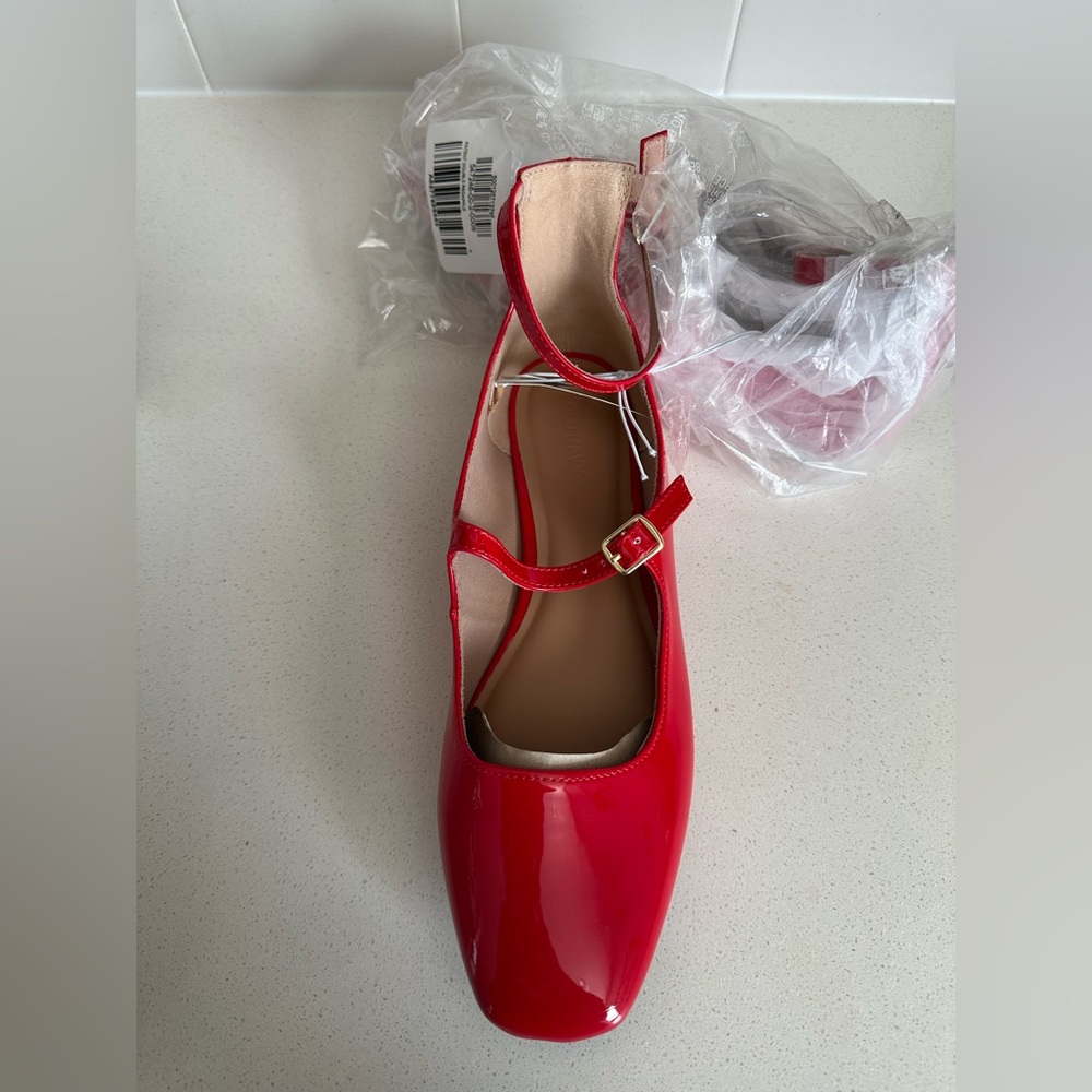 Old Navy Red Patent PU Double Strap Mary Jane’s